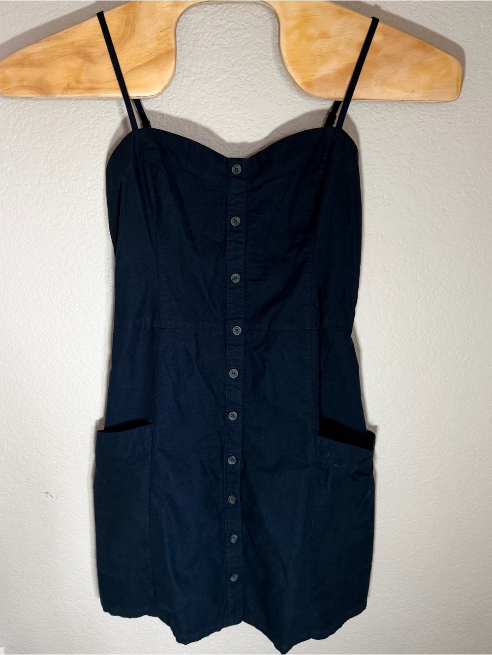 Abercrombie & Fitch Black Button-Front Mini Dress